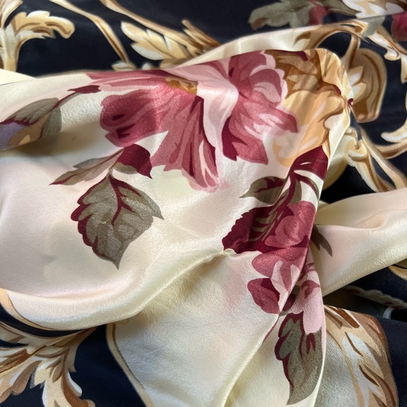 Echo Floral Silk Scarf Women’s Accessories Square Silk Scarf - Picture 3 of 10